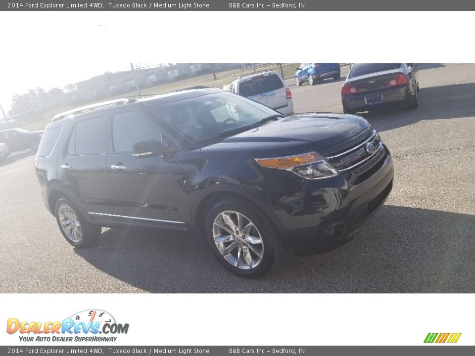 2014 Ford Explorer Limited 4WD Tuxedo Black / Medium Light Stone Photo #29