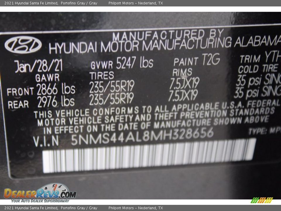 2021 Hyundai Santa Fe Limited Portofino Gray / Gray Photo #23
