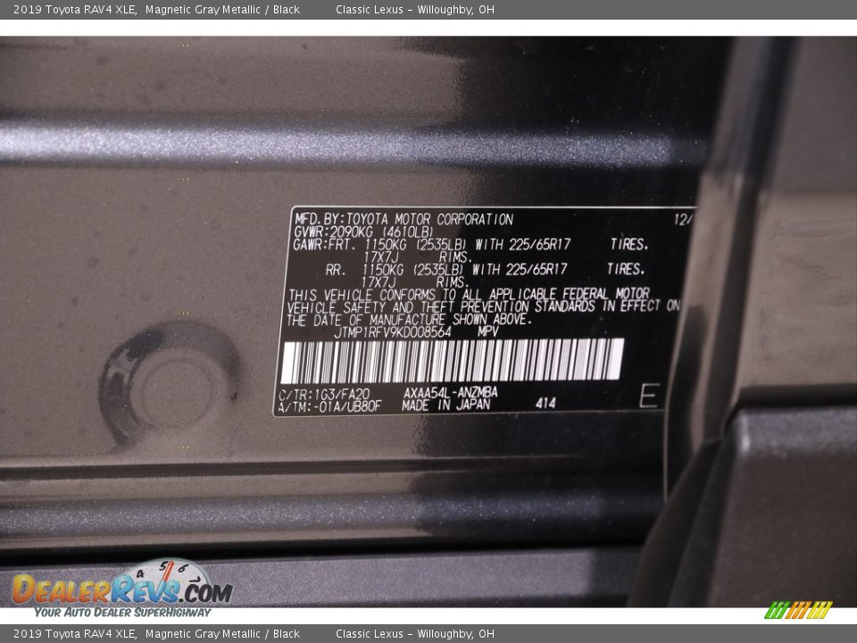 2019 Toyota RAV4 XLE Magnetic Gray Metallic / Black Photo #23