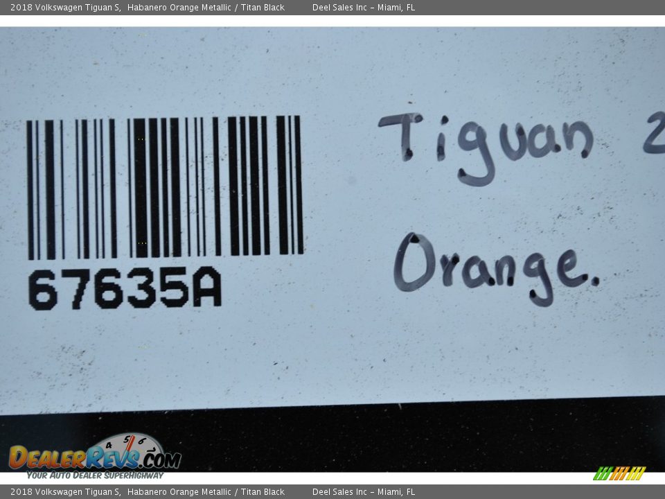 2018 Volkswagen Tiguan S Habanero Orange Metallic / Titan Black Photo #20
