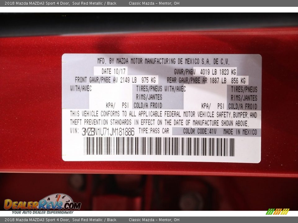 2018 Mazda MAZDA3 Sport 4 Door Soul Red Metallic / Black Photo #20