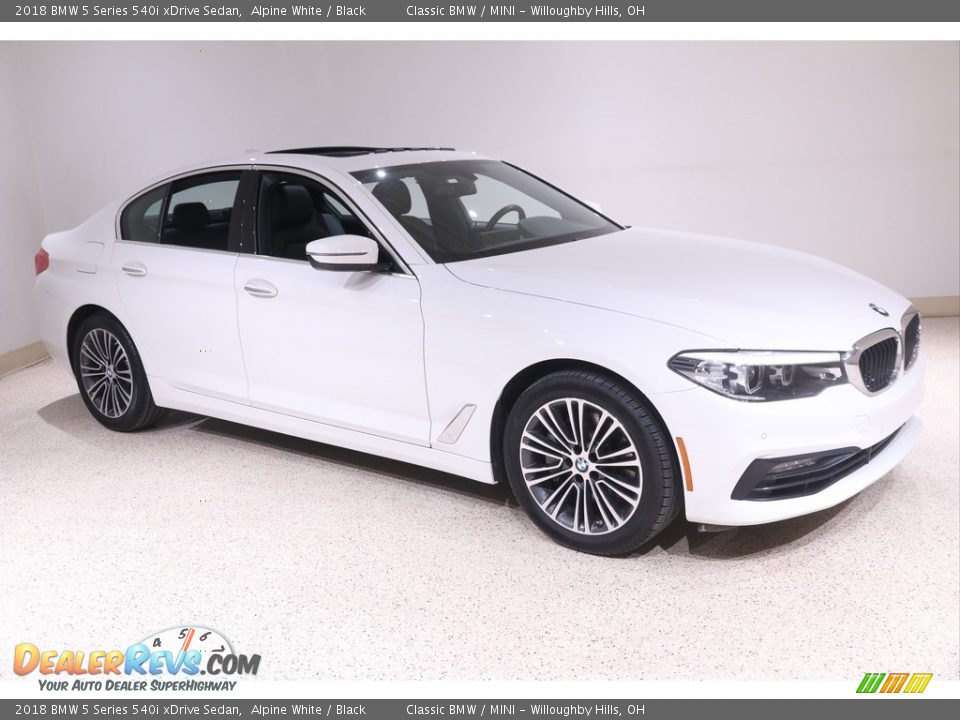 2018 BMW 5 Series 540i xDrive Sedan Alpine White / Black Photo #1