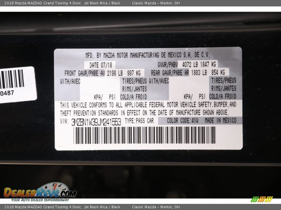 2018 Mazda MAZDA3 Grand Touring 4 Door Jet Black Mica / Black Photo #20