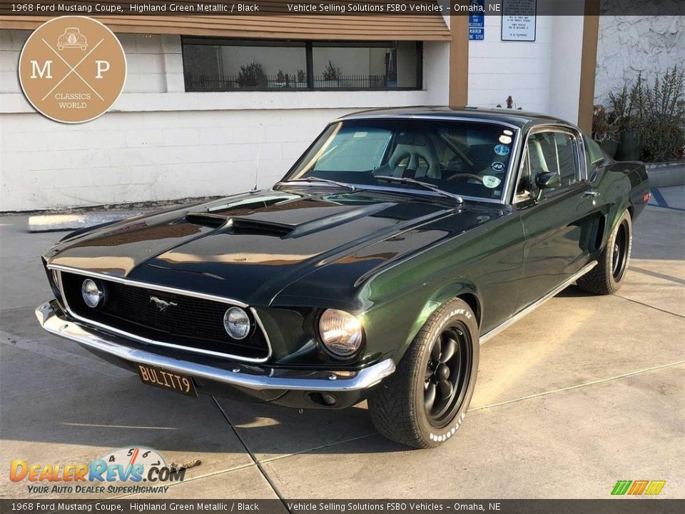 1968 Ford Mustang Coupe Highland Green Metallic / Black Photo #1