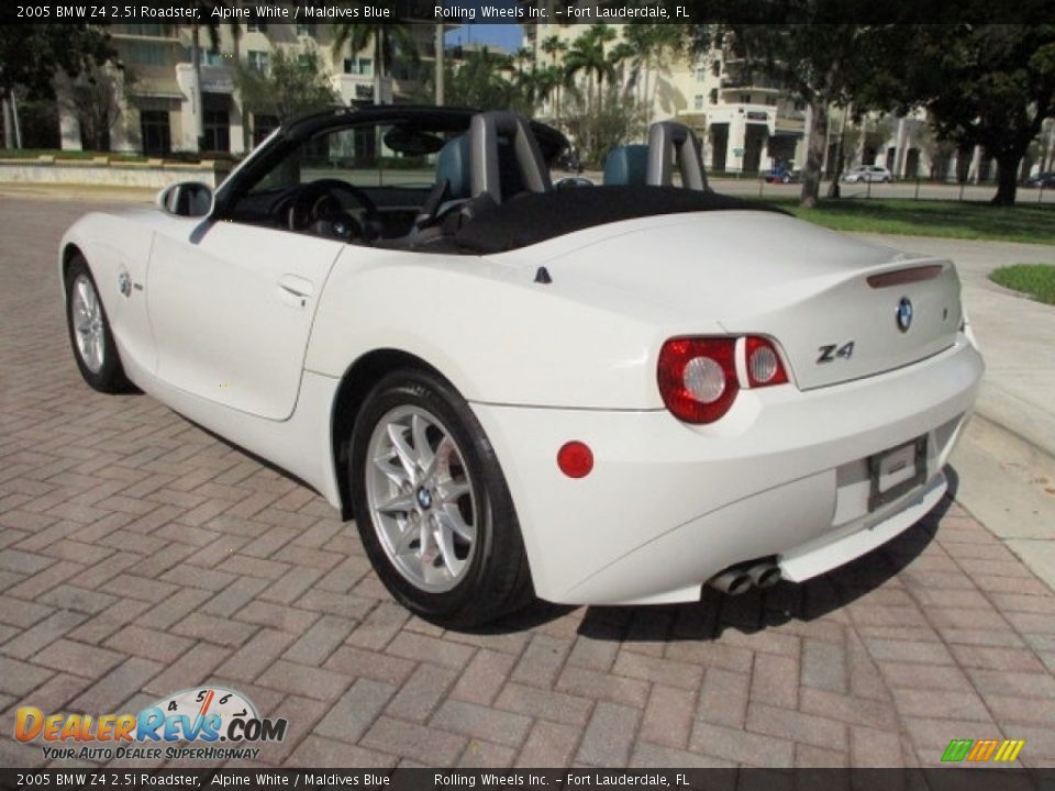 2005 BMW Z4 2.5i Roadster Alpine White / Maldives Blue Photo #1
