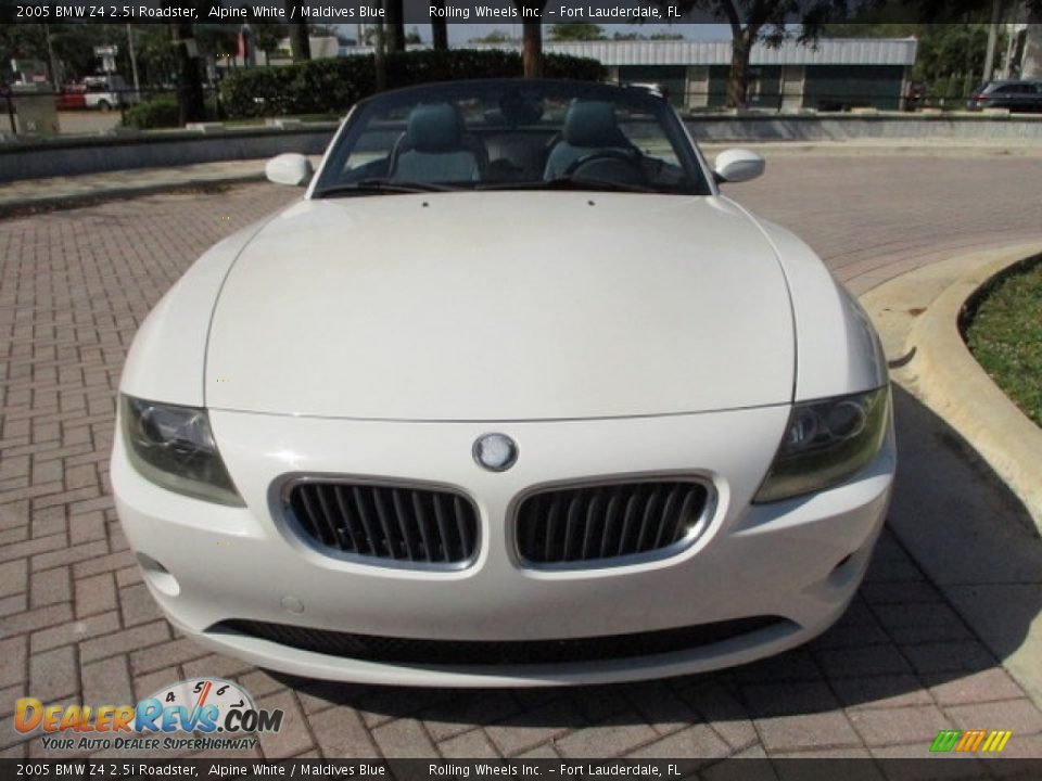 2005 BMW Z4 2.5i Roadster Alpine White / Maldives Blue Photo #7
