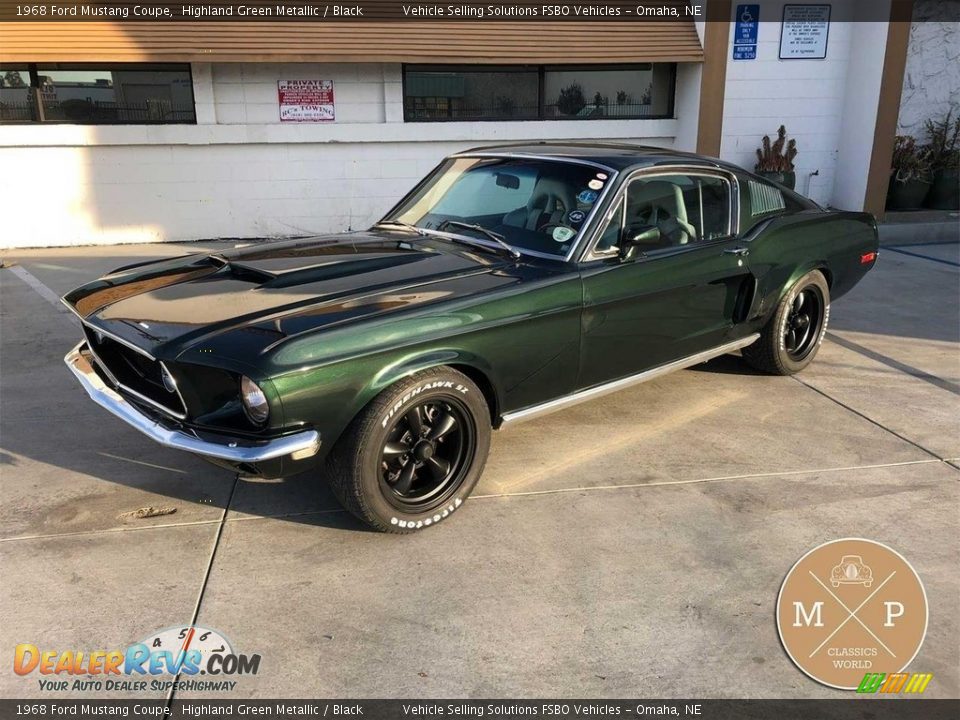 1968 Ford Mustang Coupe Highland Green Metallic / Black Photo #10