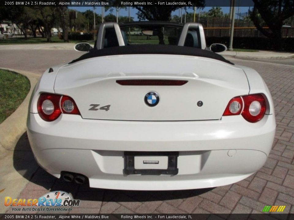 2005 BMW Z4 2.5i Roadster Alpine White / Maldives Blue Photo #15