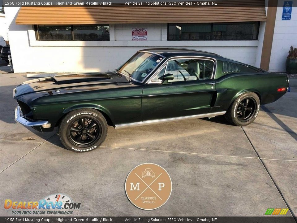 1968 Ford Mustang Coupe Highland Green Metallic / Black Photo #11