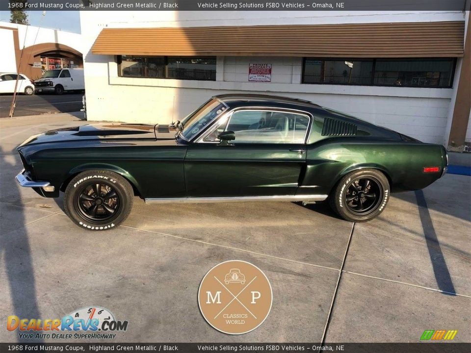 1968 Ford Mustang Coupe Highland Green Metallic / Black Photo #12