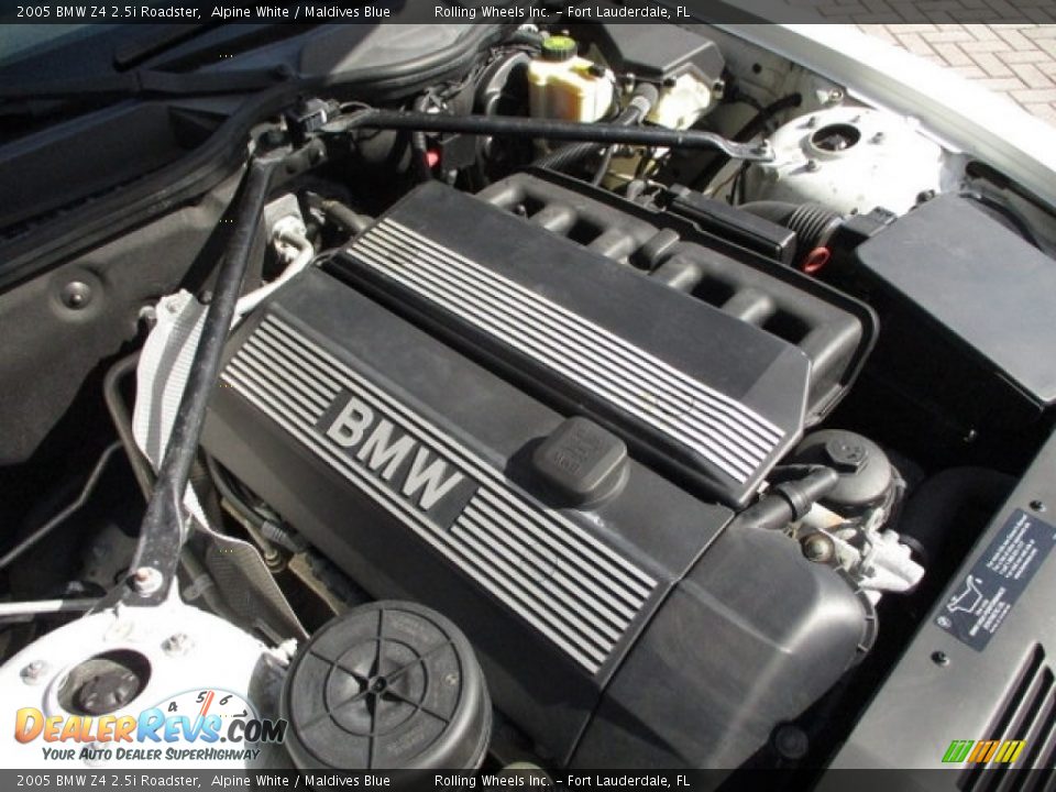 2005 BMW Z4 2.5i Roadster Alpine White / Maldives Blue Photo #21