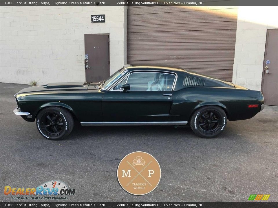 1968 Ford Mustang Coupe Highland Green Metallic / Black Photo #18