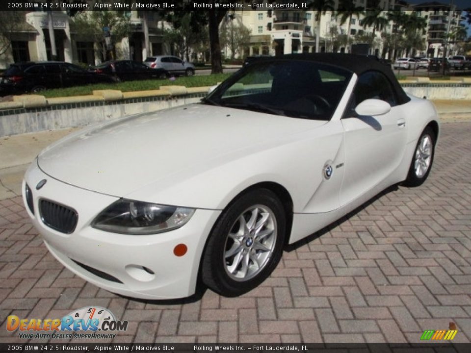 2005 BMW Z4 2.5i Roadster Alpine White / Maldives Blue Photo #31