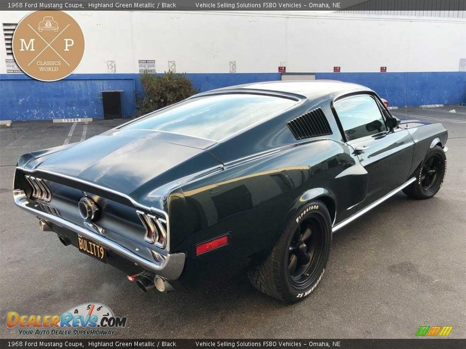 1968 Ford Mustang Coupe Highland Green Metallic / Black Photo #24