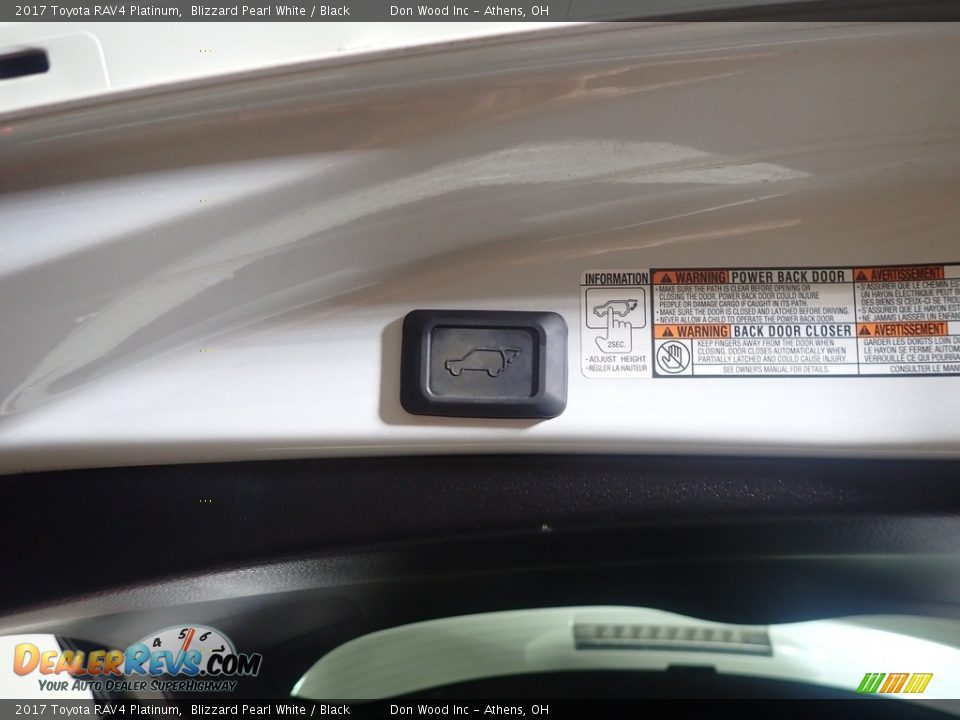 2017 Toyota RAV4 Platinum Blizzard Pearl White / Black Photo #18