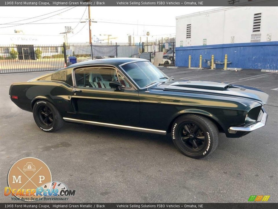 1968 Ford Mustang Coupe Highland Green Metallic / Black Photo #25