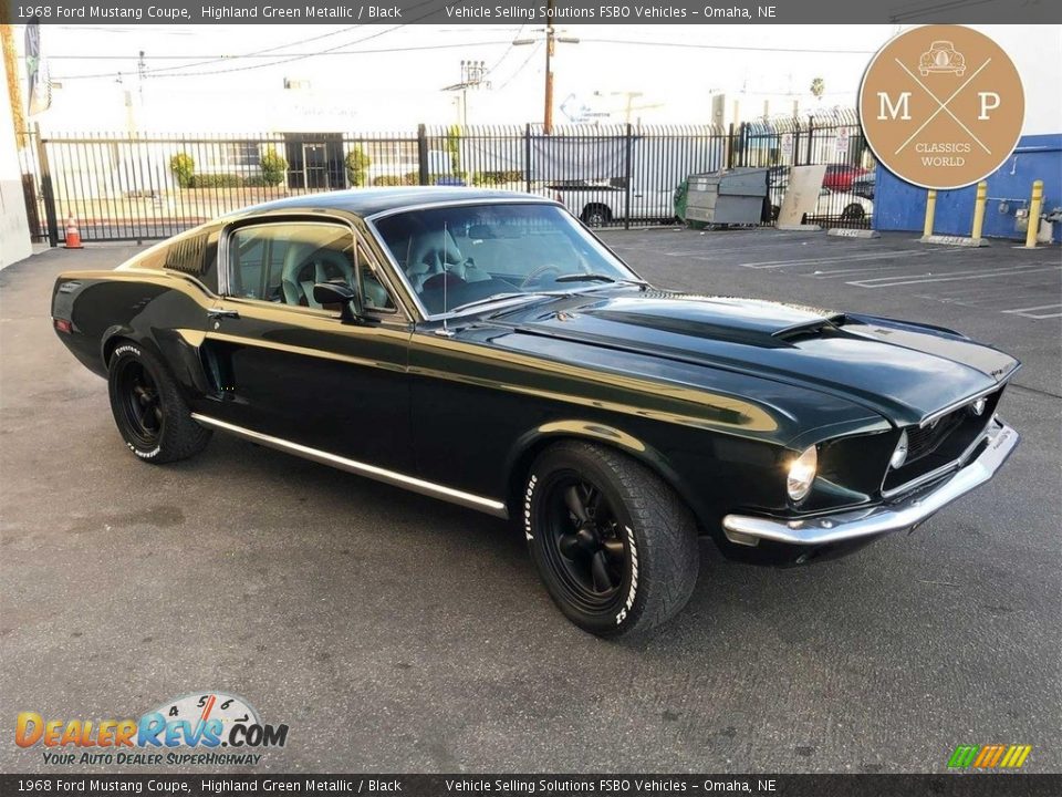 1968 Ford Mustang Coupe Highland Green Metallic / Black Photo #26