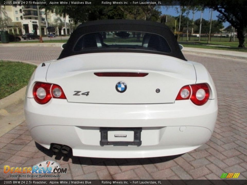 2005 BMW Z4 2.5i Roadster Alpine White / Maldives Blue Photo #35