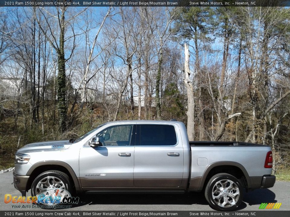 2021 Ram 1500 Long Horn Crew Cab 4x4 Billet Silver Metallic / Light Frost Beige/Mountain Brown Photo #1