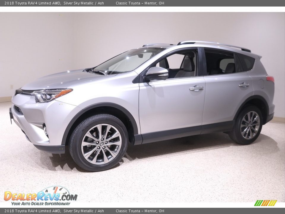 2018 Toyota RAV4 Limited AWD Silver Sky Metallic / Ash Photo #3