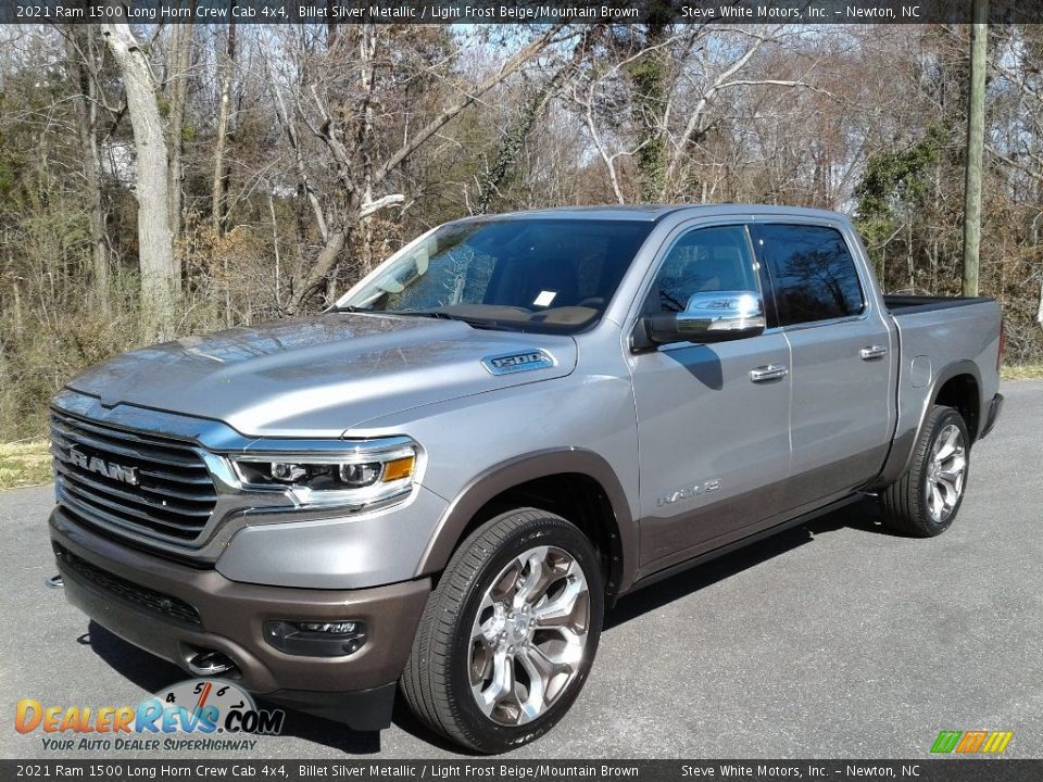 2021 Ram 1500 Long Horn Crew Cab 4x4 Billet Silver Metallic / Light Frost Beige/Mountain Brown Photo #3