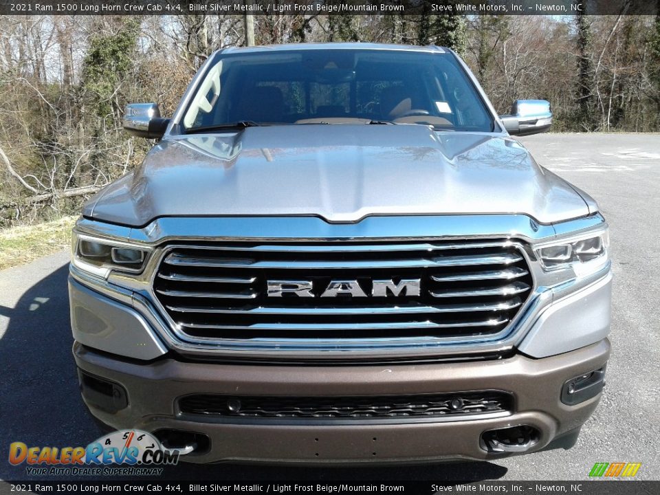 2021 Ram 1500 Long Horn Crew Cab 4x4 Billet Silver Metallic / Light Frost Beige/Mountain Brown Photo #4