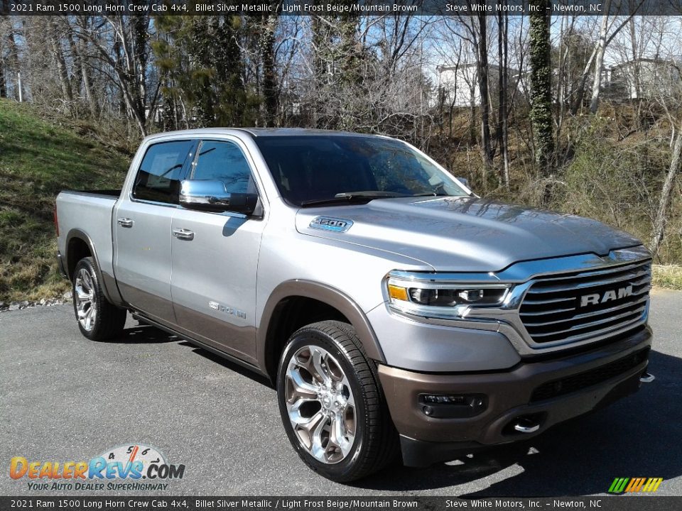 2021 Ram 1500 Long Horn Crew Cab 4x4 Billet Silver Metallic / Light Frost Beige/Mountain Brown Photo #5