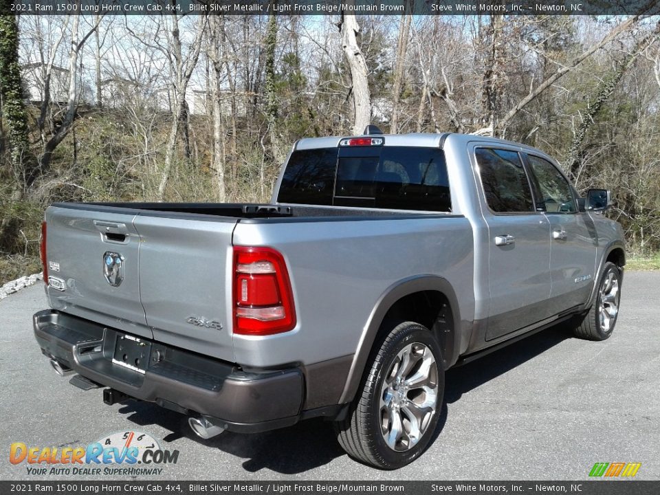 2021 Ram 1500 Long Horn Crew Cab 4x4 Billet Silver Metallic / Light Frost Beige/Mountain Brown Photo #7