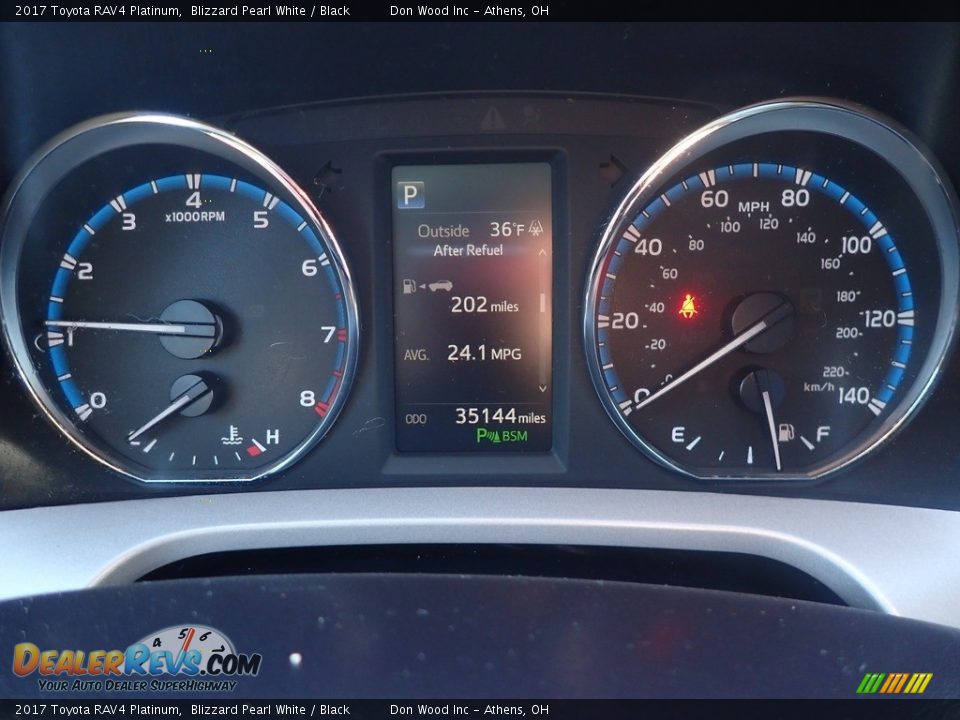 2017 Toyota RAV4 Platinum Blizzard Pearl White / Black Photo #32