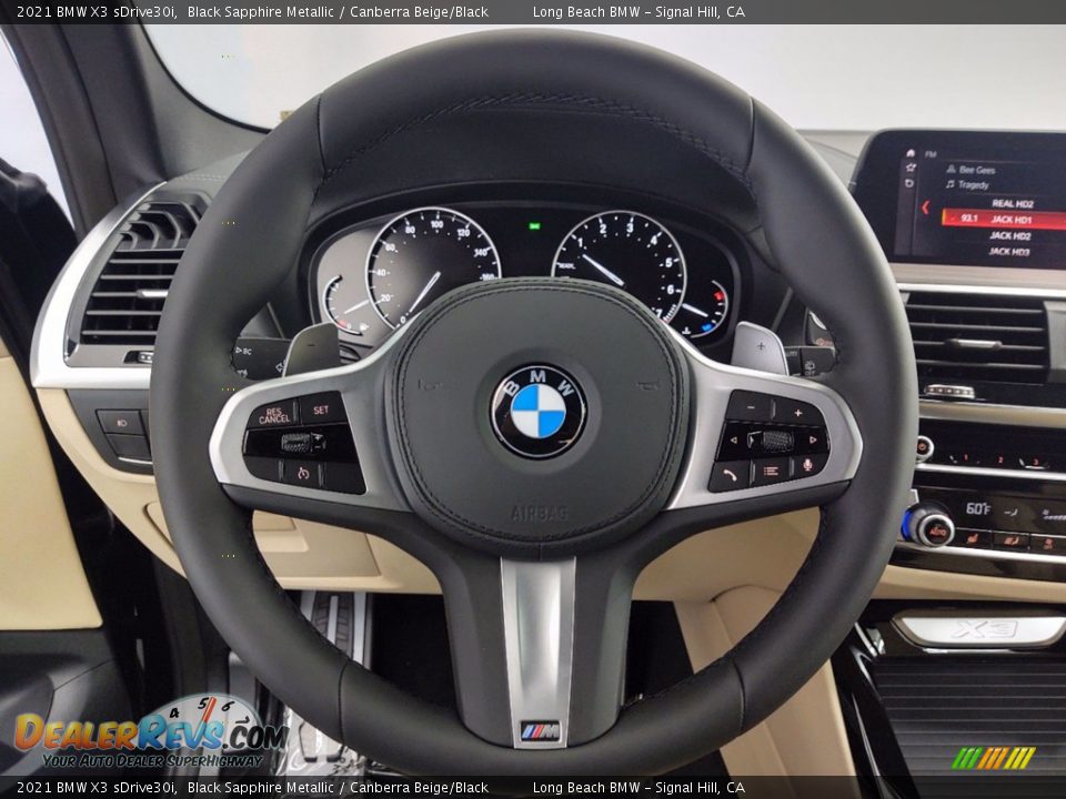 2021 BMW X3 sDrive30i Black Sapphire Metallic / Canberra Beige/Black Photo #14