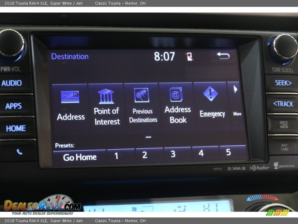 2018 Toyota RAV4 XLE Super White / Ash Photo #12