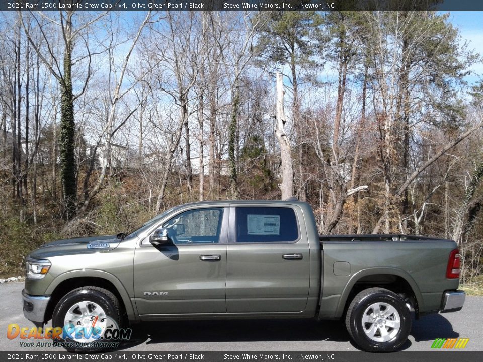 2021 Ram 1500 Laramie Crew Cab 4x4 Olive Green Pearl / Black Photo #1