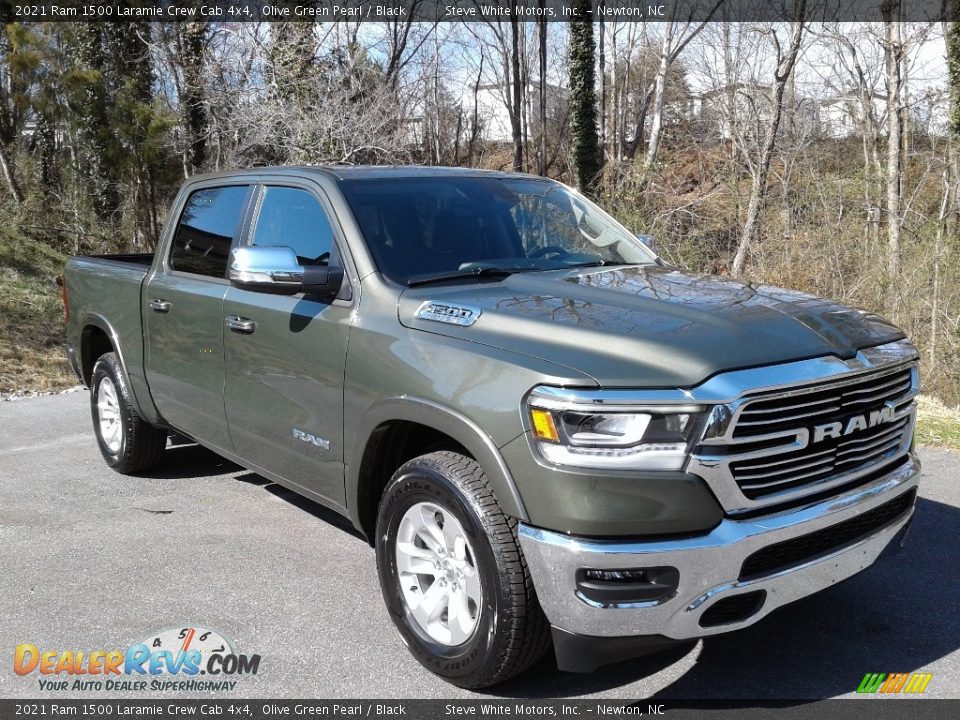 2021 Ram 1500 Laramie Crew Cab 4x4 Olive Green Pearl / Black Photo #4