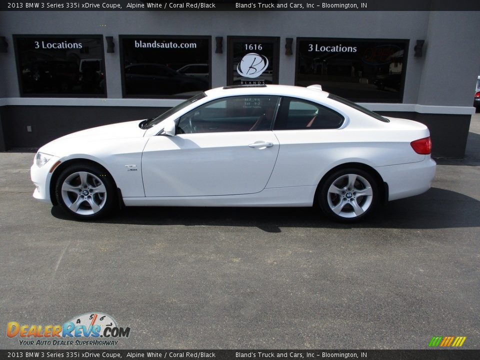 2013 BMW 3 Series 335i xDrive Coupe Alpine White / Coral Red/Black Photo #1