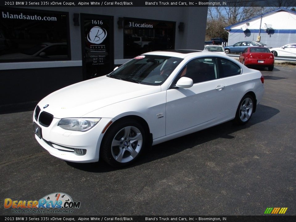 2013 BMW 3 Series 335i xDrive Coupe Alpine White / Coral Red/Black Photo #2