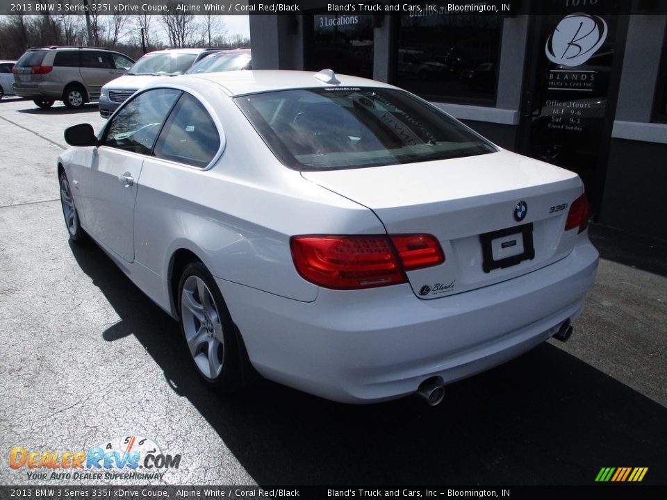 2013 BMW 3 Series 335i xDrive Coupe Alpine White / Coral Red/Black Photo #3