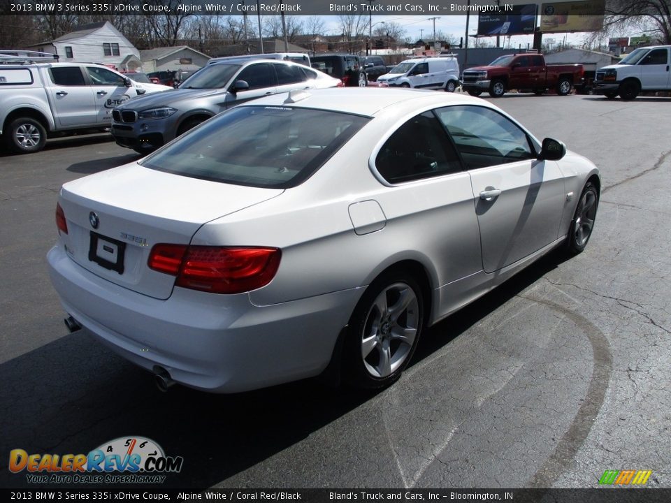 2013 BMW 3 Series 335i xDrive Coupe Alpine White / Coral Red/Black Photo #4