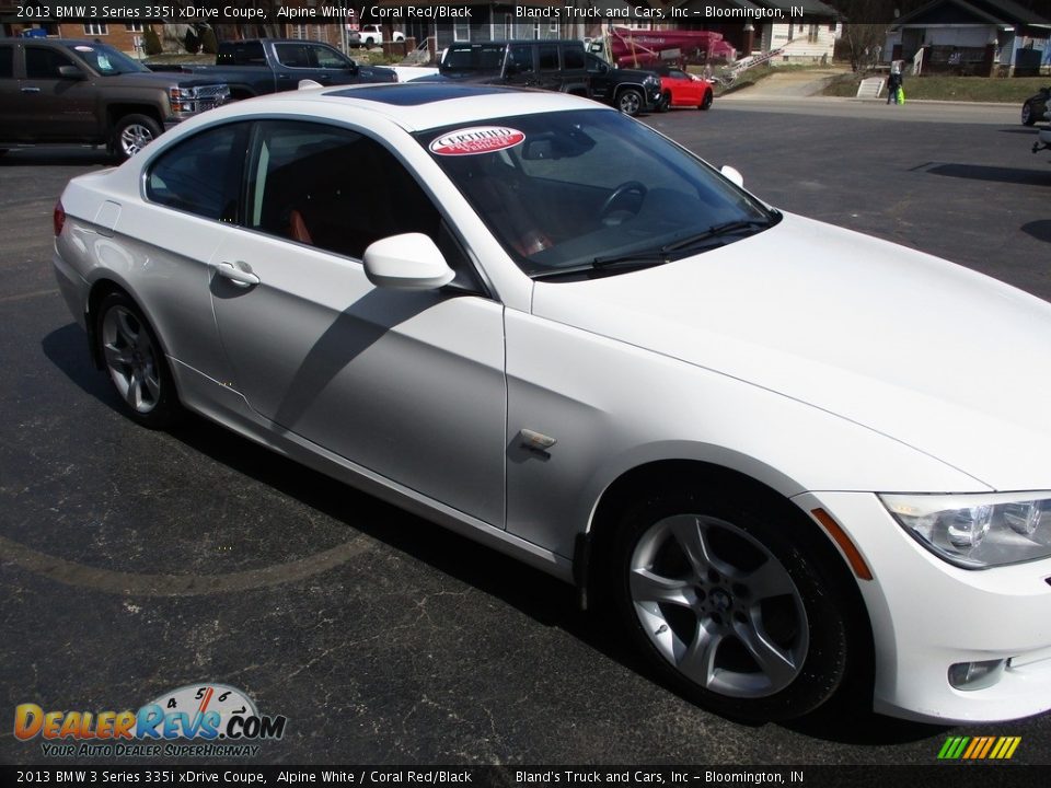 2013 BMW 3 Series 335i xDrive Coupe Alpine White / Coral Red/Black Photo #5