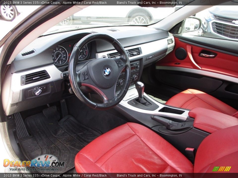 2013 BMW 3 Series 335i xDrive Coupe Alpine White / Coral Red/Black Photo #6