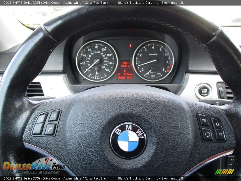 2013 BMW 3 Series 335i xDrive Coupe Alpine White / Coral Red/Black Photo #12