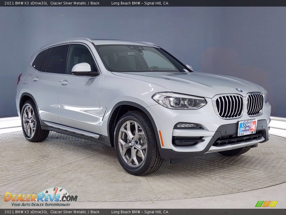 2021 BMW X3 sDrive30i Glacier Silver Metallic / Black Photo #1