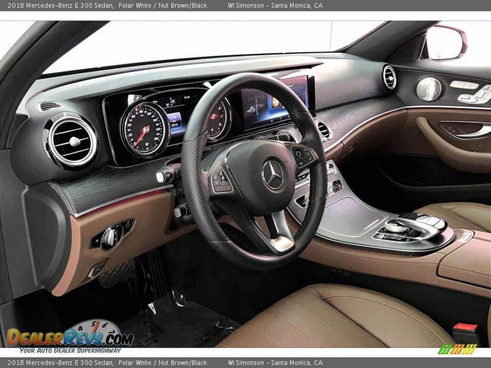 2018 Mercedes-Benz E 300 Sedan Polar White / Nut Brown/Black Photo #14