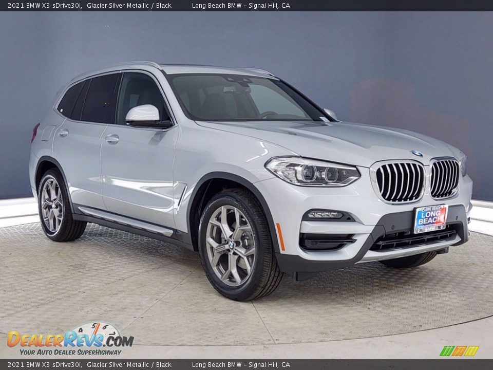 2021 BMW X3 sDrive30i Glacier Silver Metallic / Black Photo #27