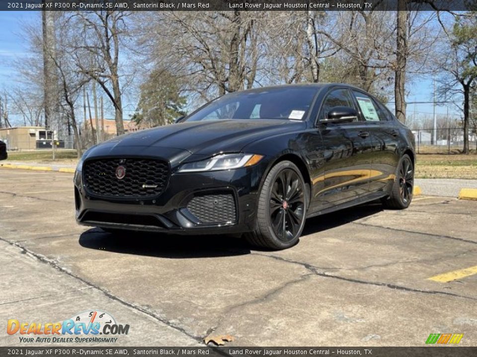 2021 Jaguar XF P300 R-Dynamic SE AWD Santorini Black / Mars Red Photo #1