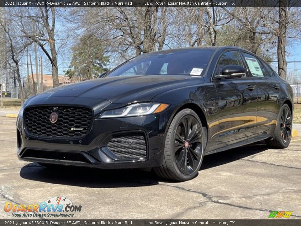 2021 Jaguar XF P300 R-Dynamic SE AWD Santorini Black / Mars Red Photo #2