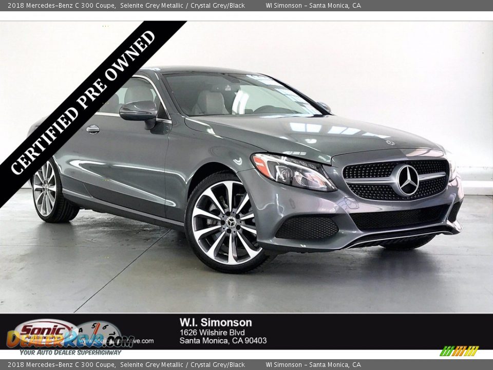 2018 Mercedes-Benz C 300 Coupe Selenite Grey Metallic / Crystal Grey/Black Photo #1