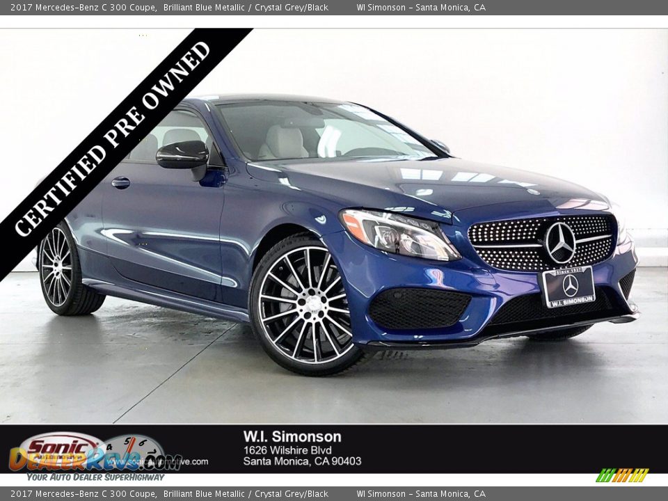 2017 Mercedes-Benz C 300 Coupe Brilliant Blue Metallic / Crystal Grey/Black Photo #1