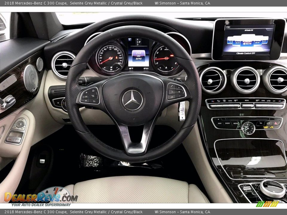 2018 Mercedes-Benz C 300 Coupe Selenite Grey Metallic / Crystal Grey/Black Photo #4