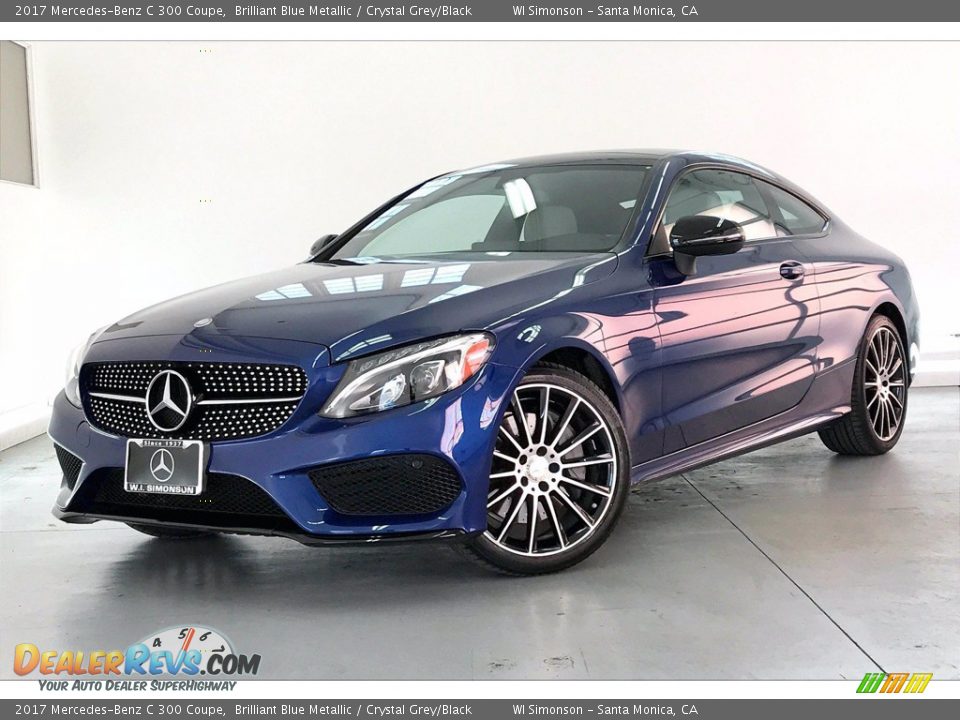 2017 Mercedes-Benz C 300 Coupe Brilliant Blue Metallic / Crystal Grey/Black Photo #12