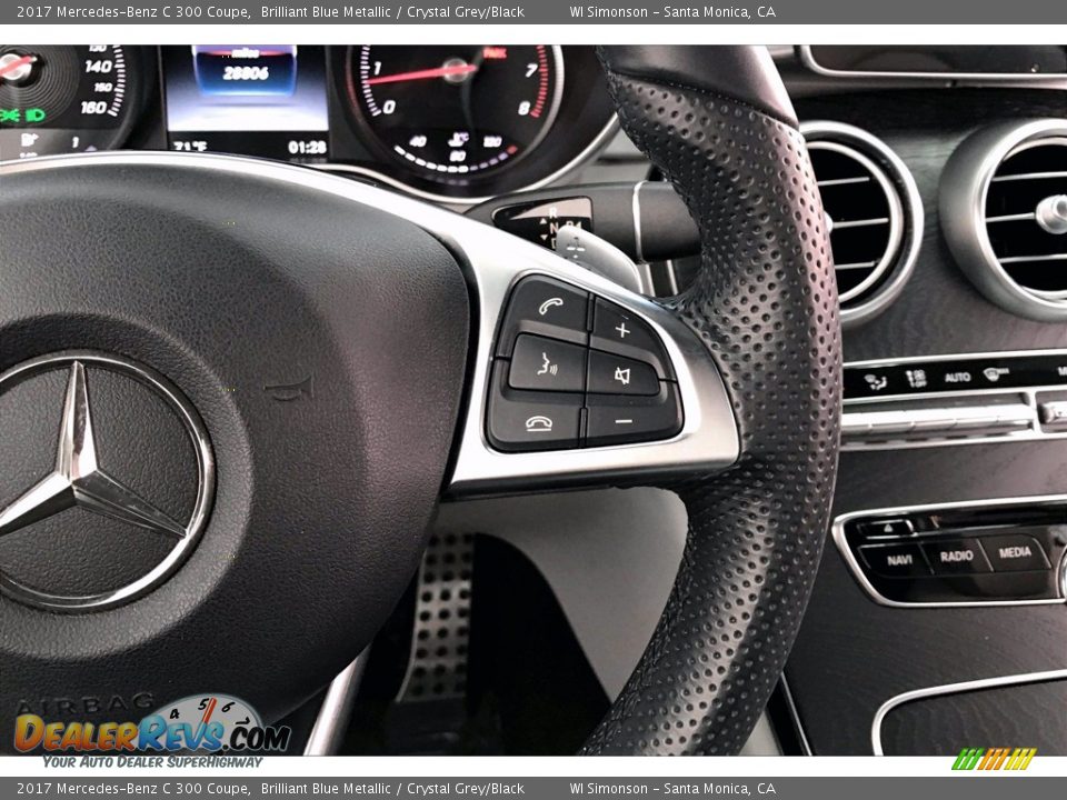 2017 Mercedes-Benz C 300 Coupe Brilliant Blue Metallic / Crystal Grey/Black Photo #22